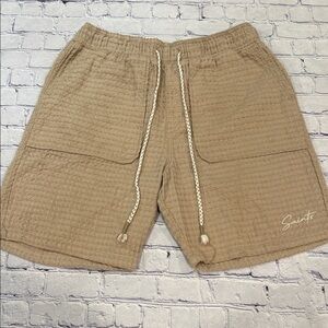 Saints Studio Tan Embroidered Men's Waffle Shorts 2XL